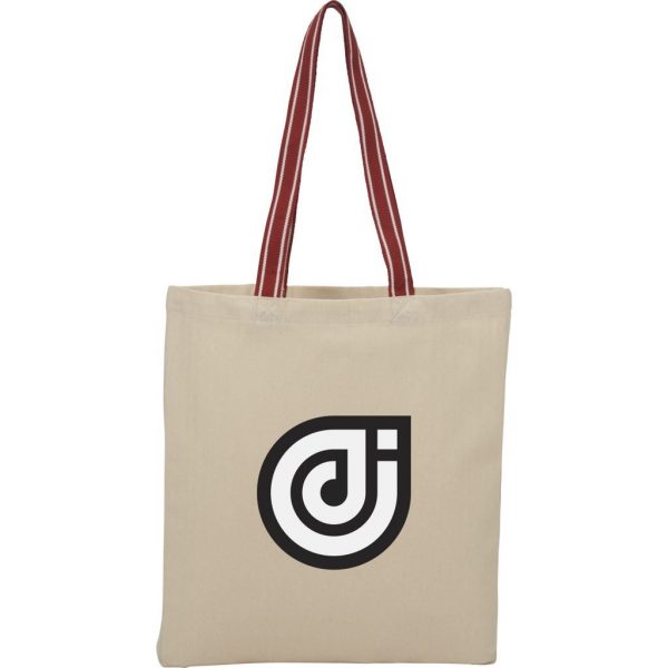 Stripe Handle Cotton Canvas Convention Tote