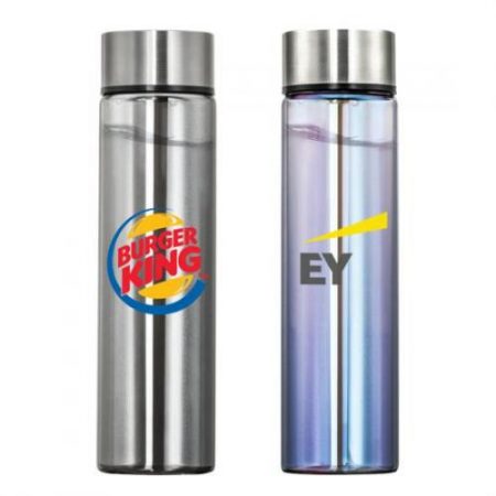 Metallic Finish Custom Glass Water Bottle