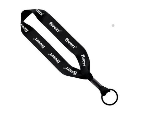 Polyester Custom Keychain w/ Metal Crimp Split Ring