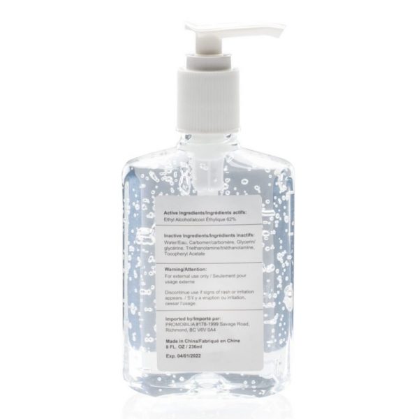 8 oz. Hand Sanitizer Custom Clear Bottle w/ Pump