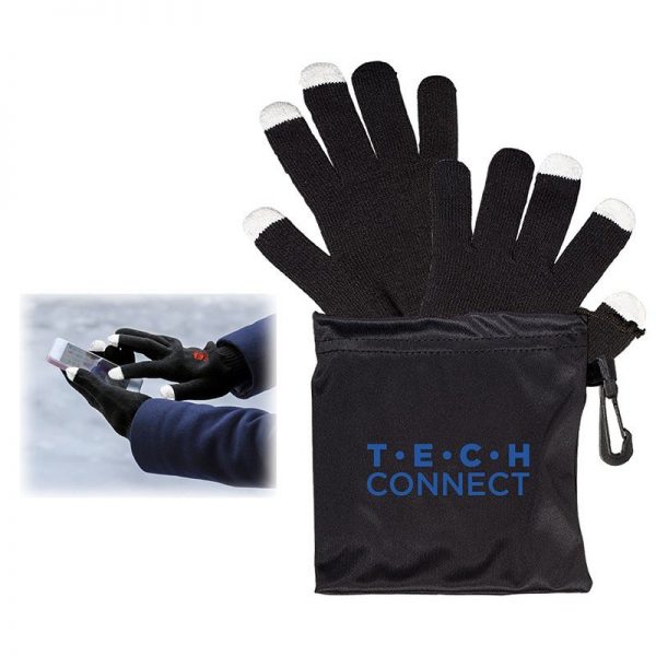 Custom Touch Screen Gloves w/ Pouch