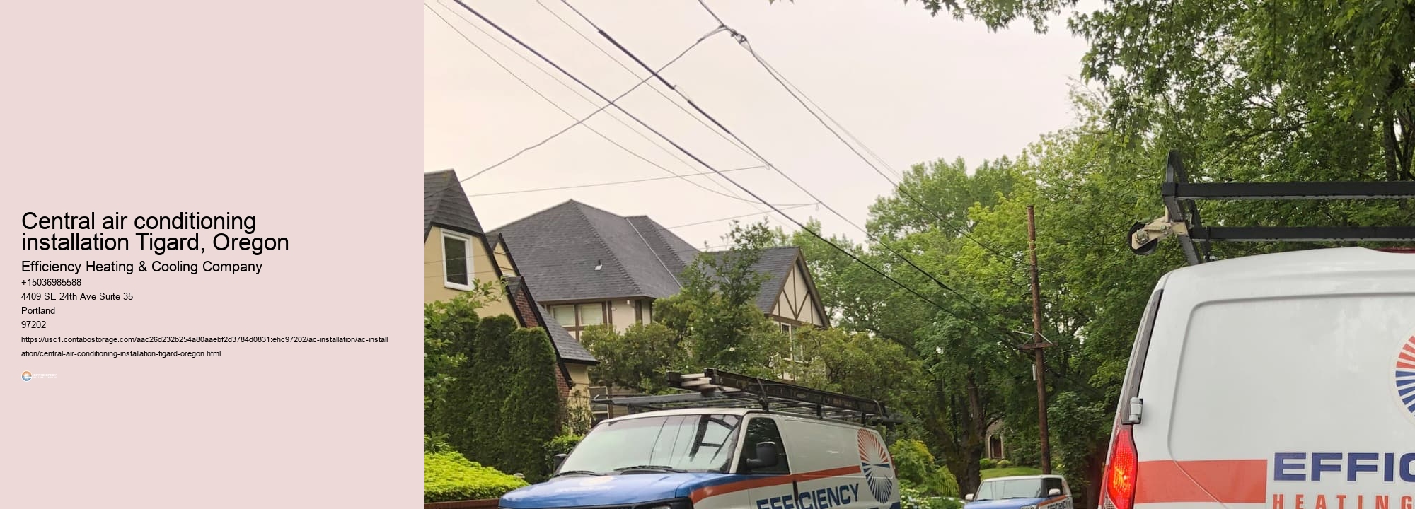 Central air conditioning installation Tigard, Oregon