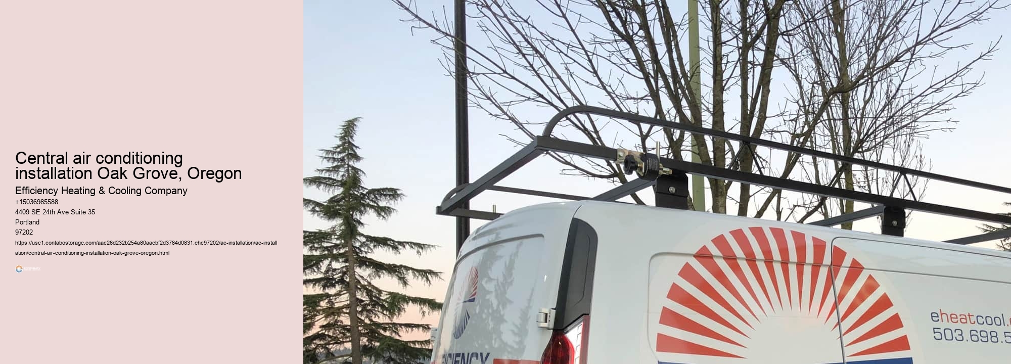 Central air conditioning installation Oak Grove, Oregon