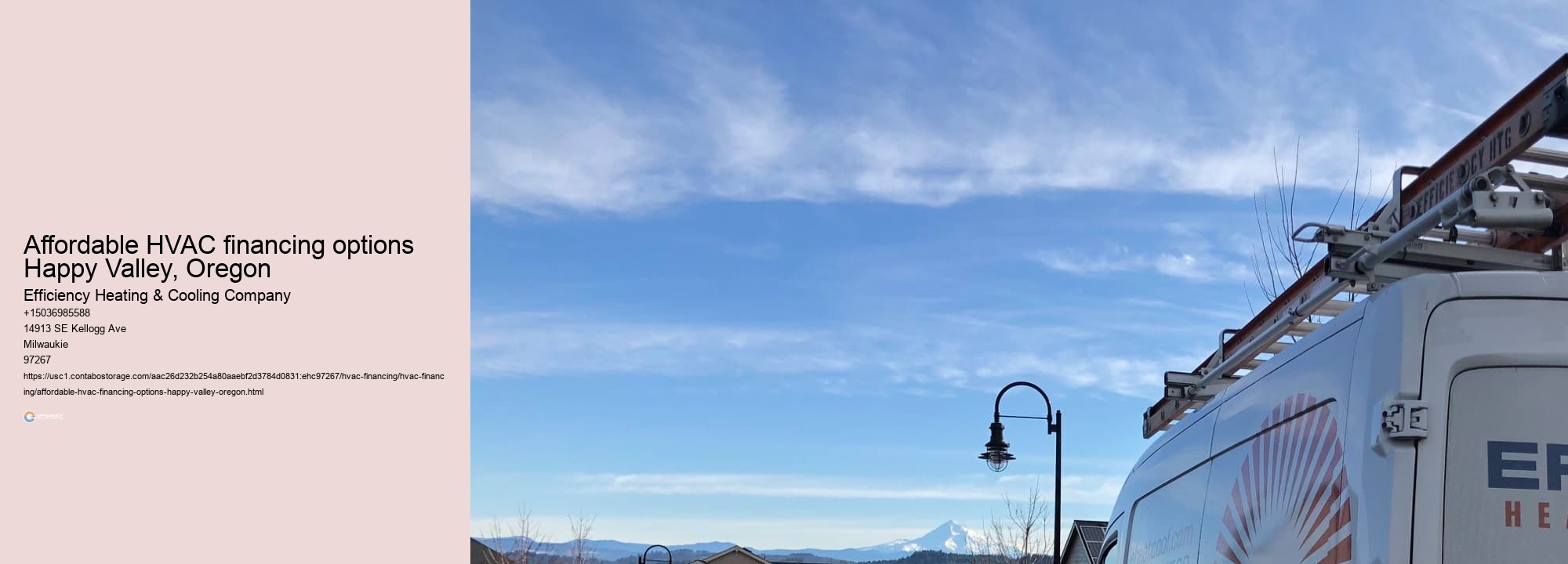 Affordable HVAC financing options Happy Valley, Oregon
