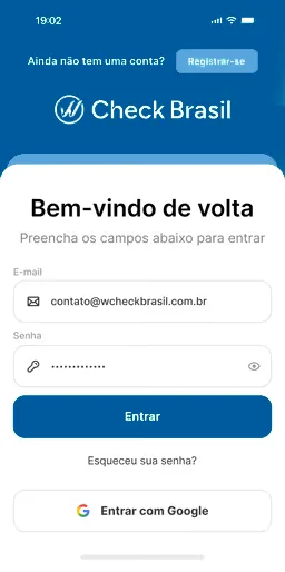 Screenshot do aplicativo W Check