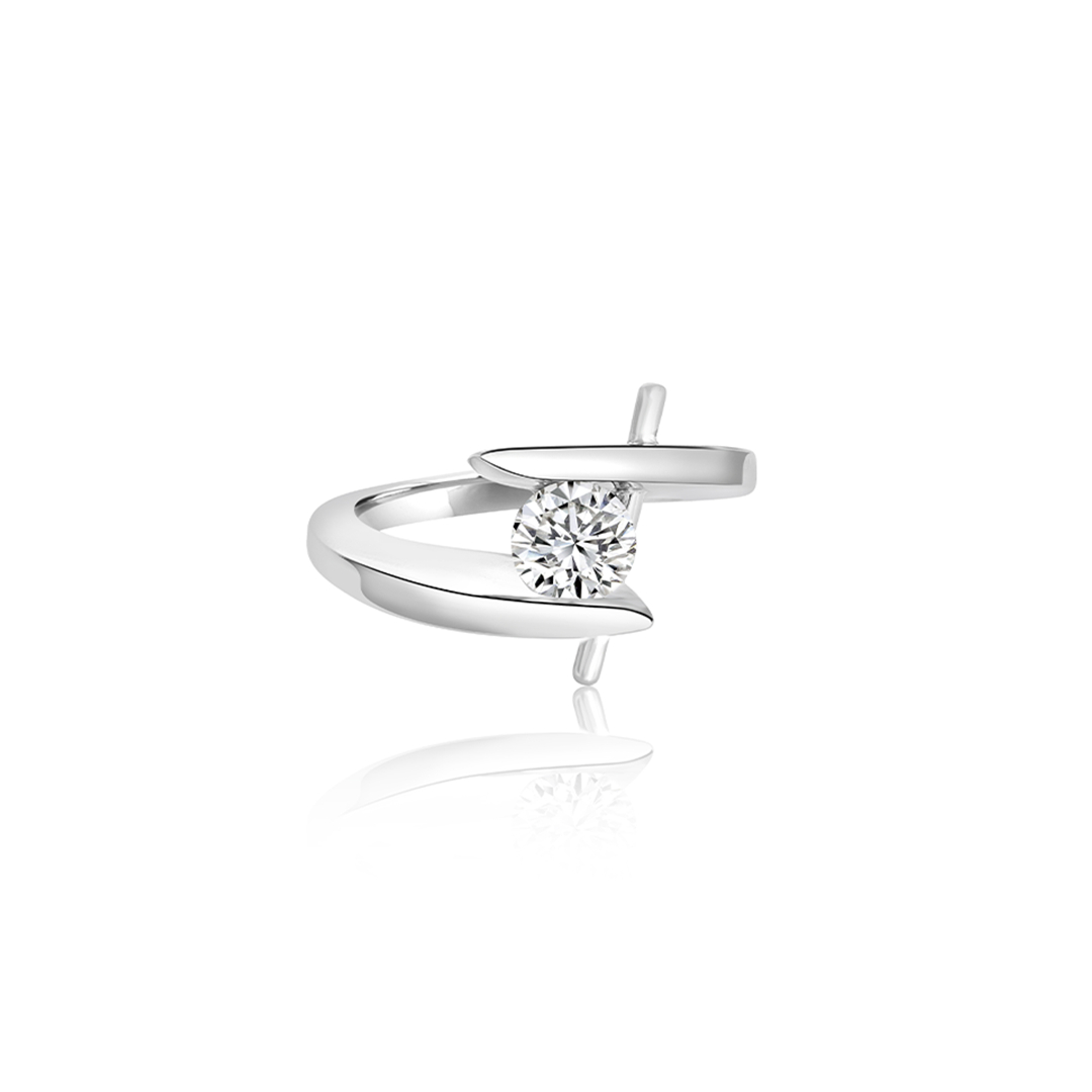 Zainab Swirl Bar Engagement Ring
