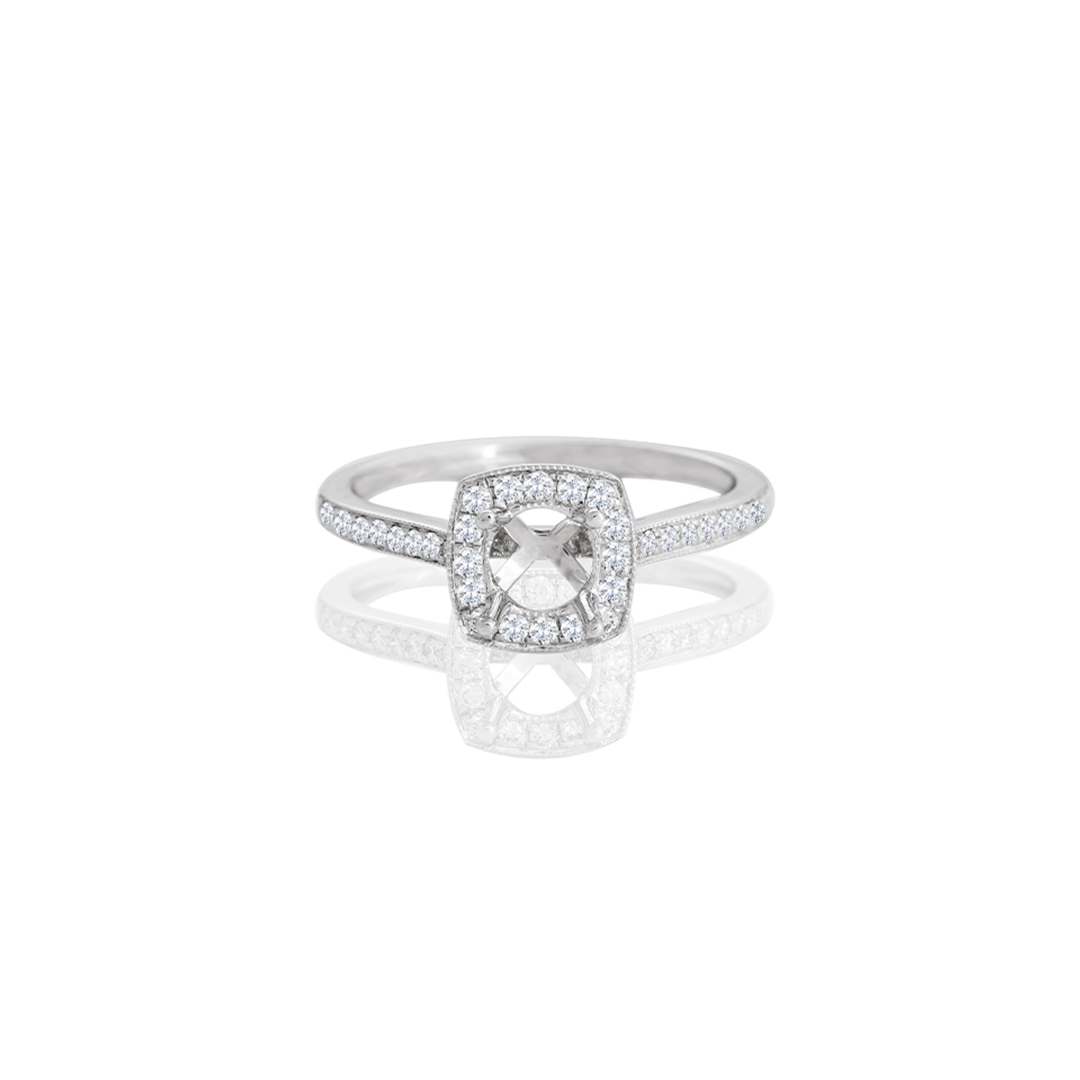 Christina Round Halo Engagement Ring