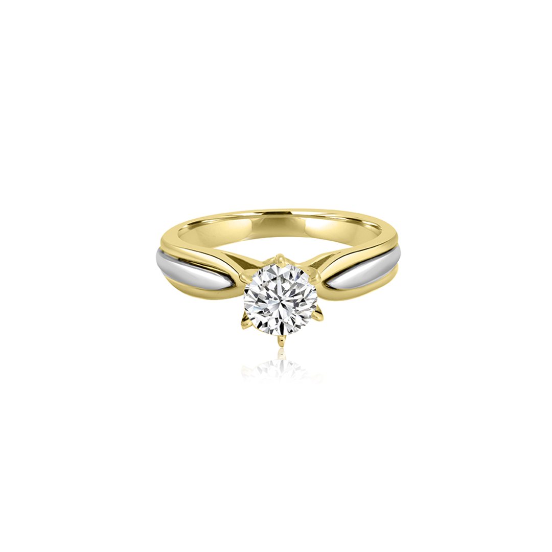 Sonya T-Tone Six Prong Round Solitaire Engagement Ring