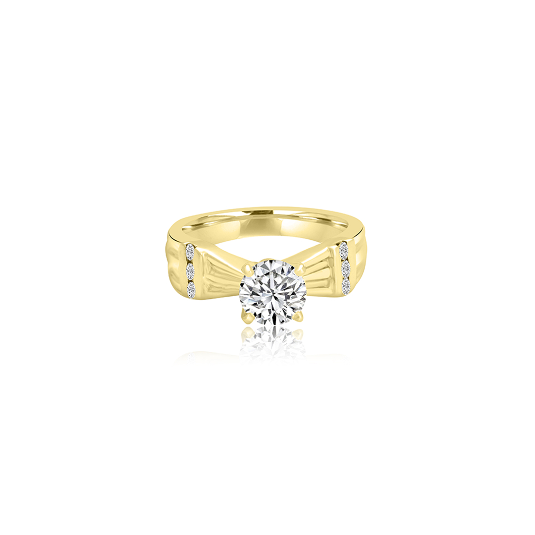 Udela Round Channel Set Engagement Ring