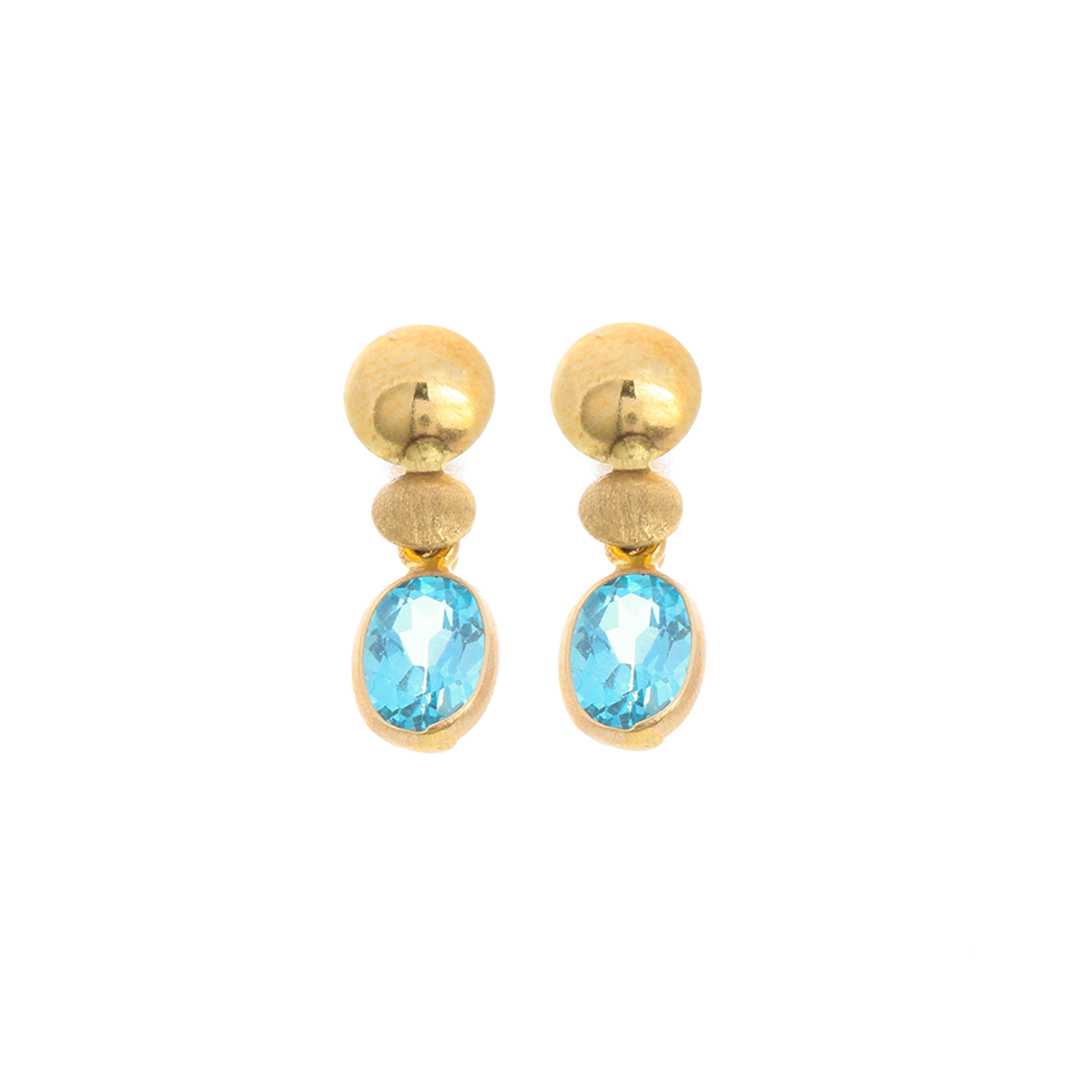 Channary Oval Blue Drop Earrings