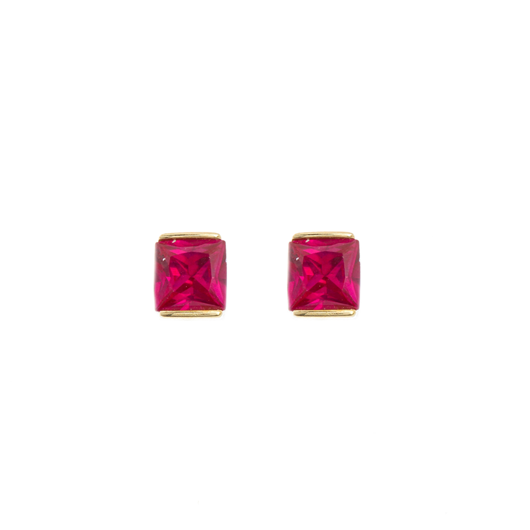 Madisyn Square Red Stone Madisyn Earrings