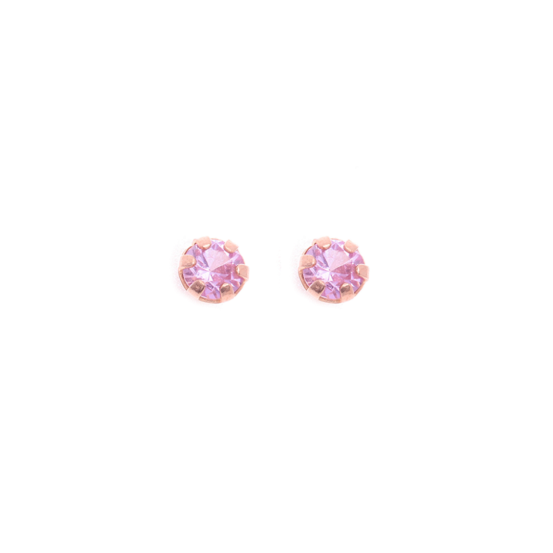 Journee Gold Pink Stone Earrings