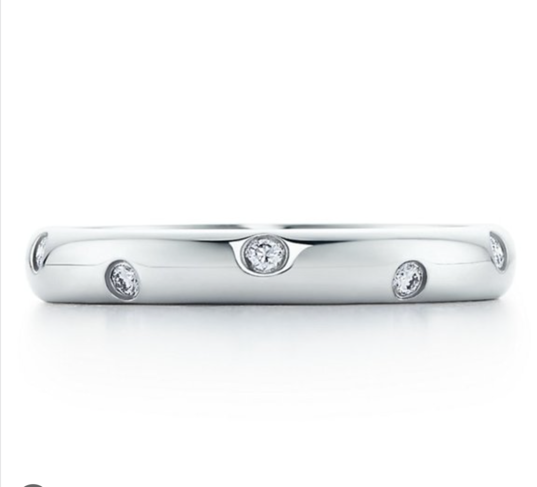 14K White Gold Custom Tiffany Diamond Wedding Band