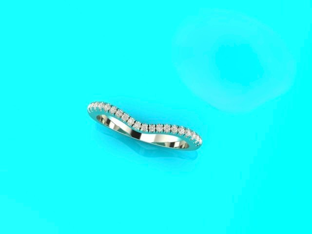 14K White Gold Custom Wrap Around Lab Wedding Band