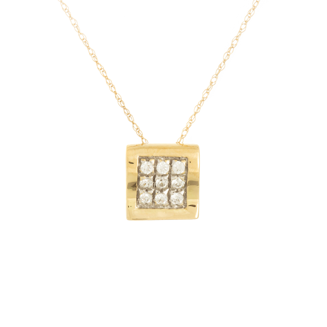 Nerys Square Cubic Slider Necklace