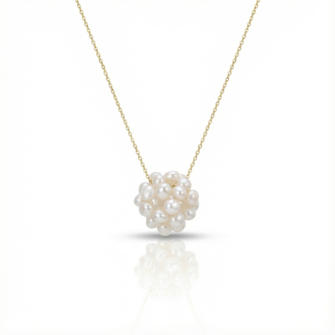 Luzmila Pearl Puffed Necklace