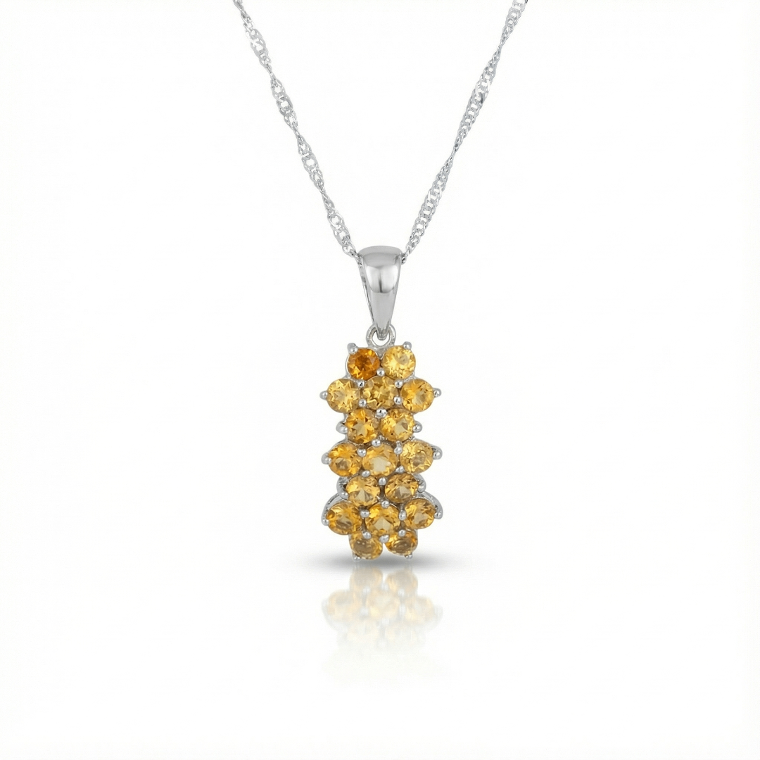 Fadwa Triple Yellow Stone Necklace