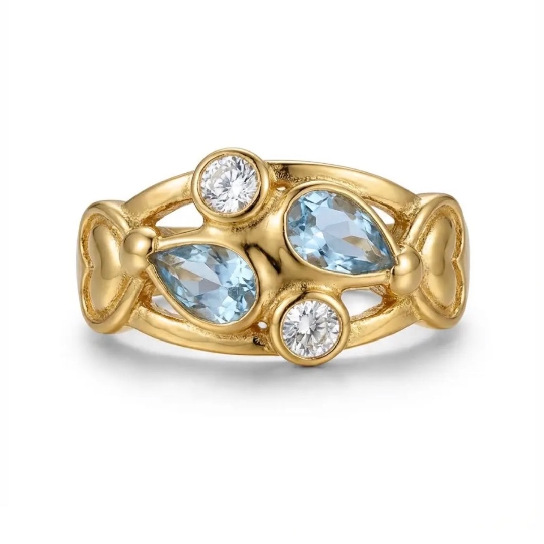 Astoria Bezel Set Gold Ring 