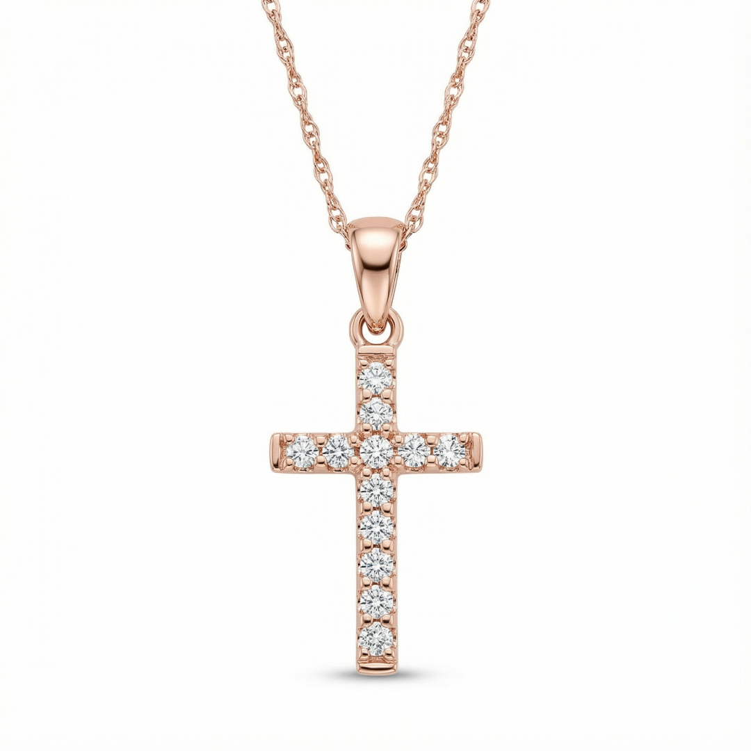 Sajda Diamond Cross Necklace
