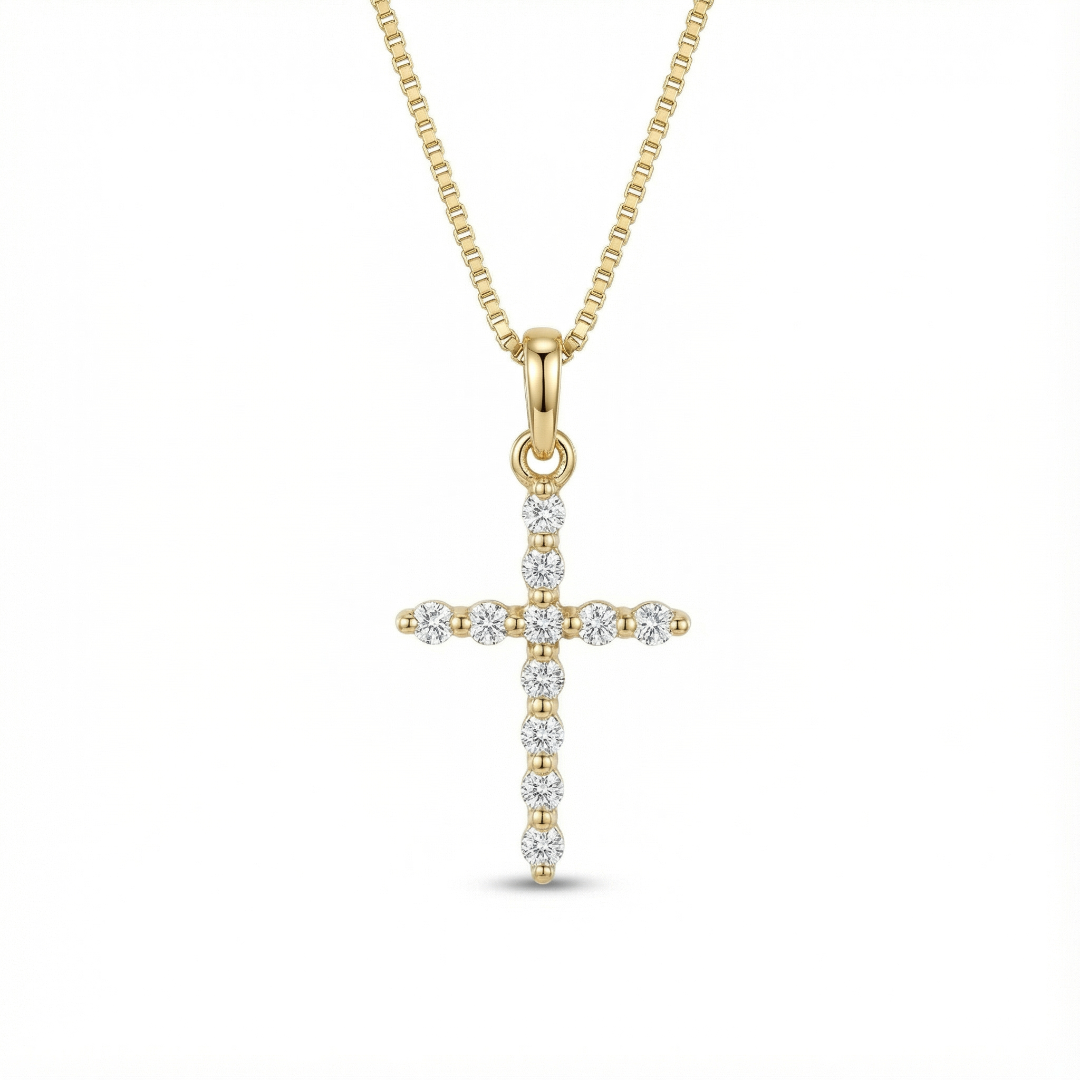 Miku Simple Diamond Cross Necklace