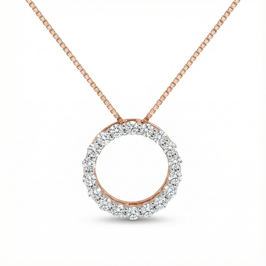 Rizian Diamond Circle Slider Necklace