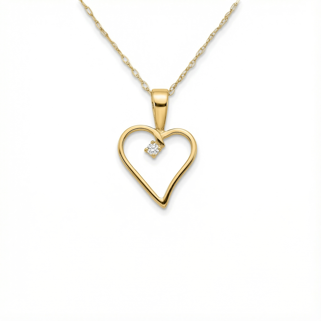 Shiva Heart Single Diamond Necklace
