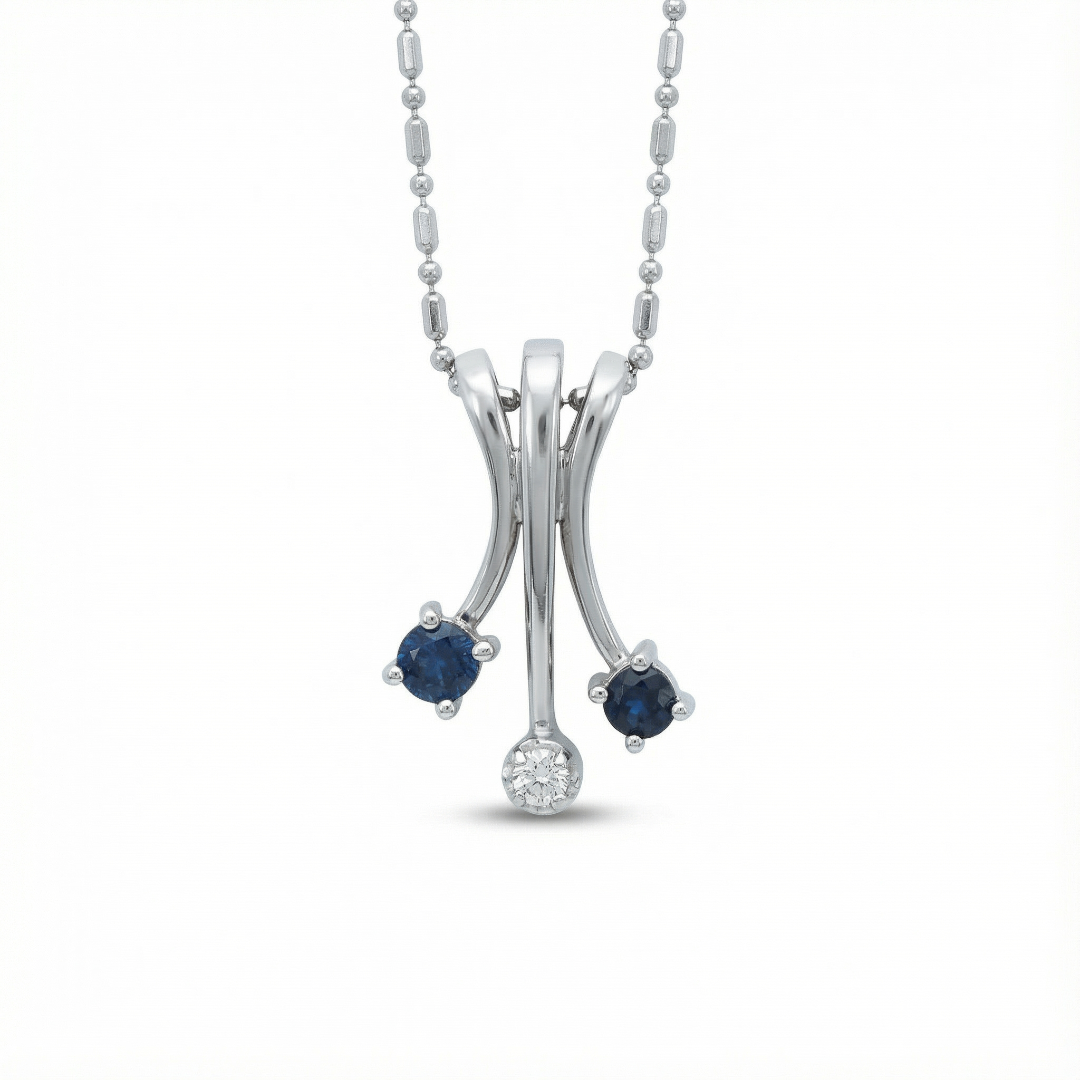 Banita Triple Stone Blue Sapphire Necklace