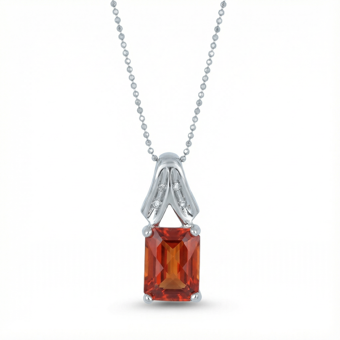 Bhavani Orange Checkered Necklace