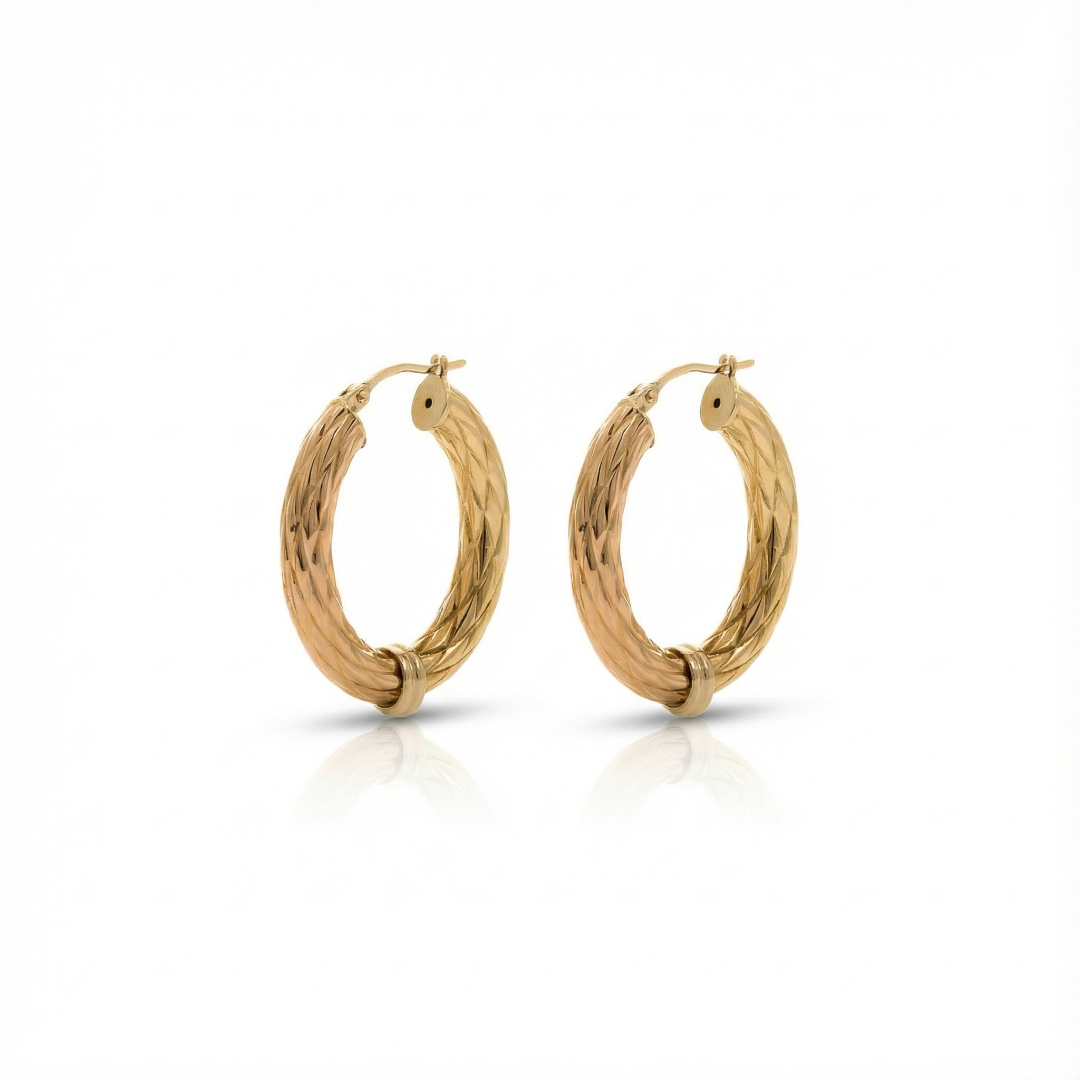 Baani Fancy Textured Hoop Earrings