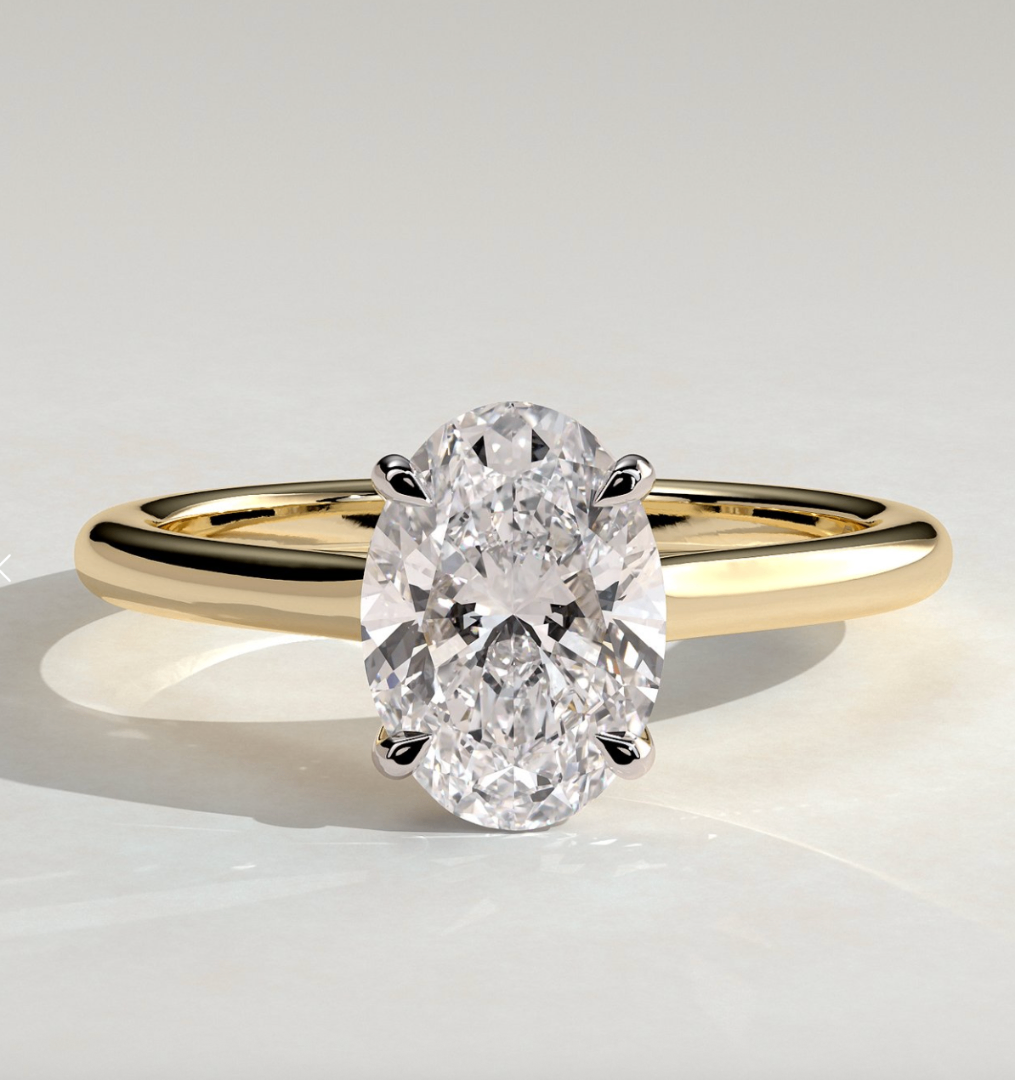 14K Yellow Gold 2.09ct. Oval Solitaire Custom Ring LG733540573