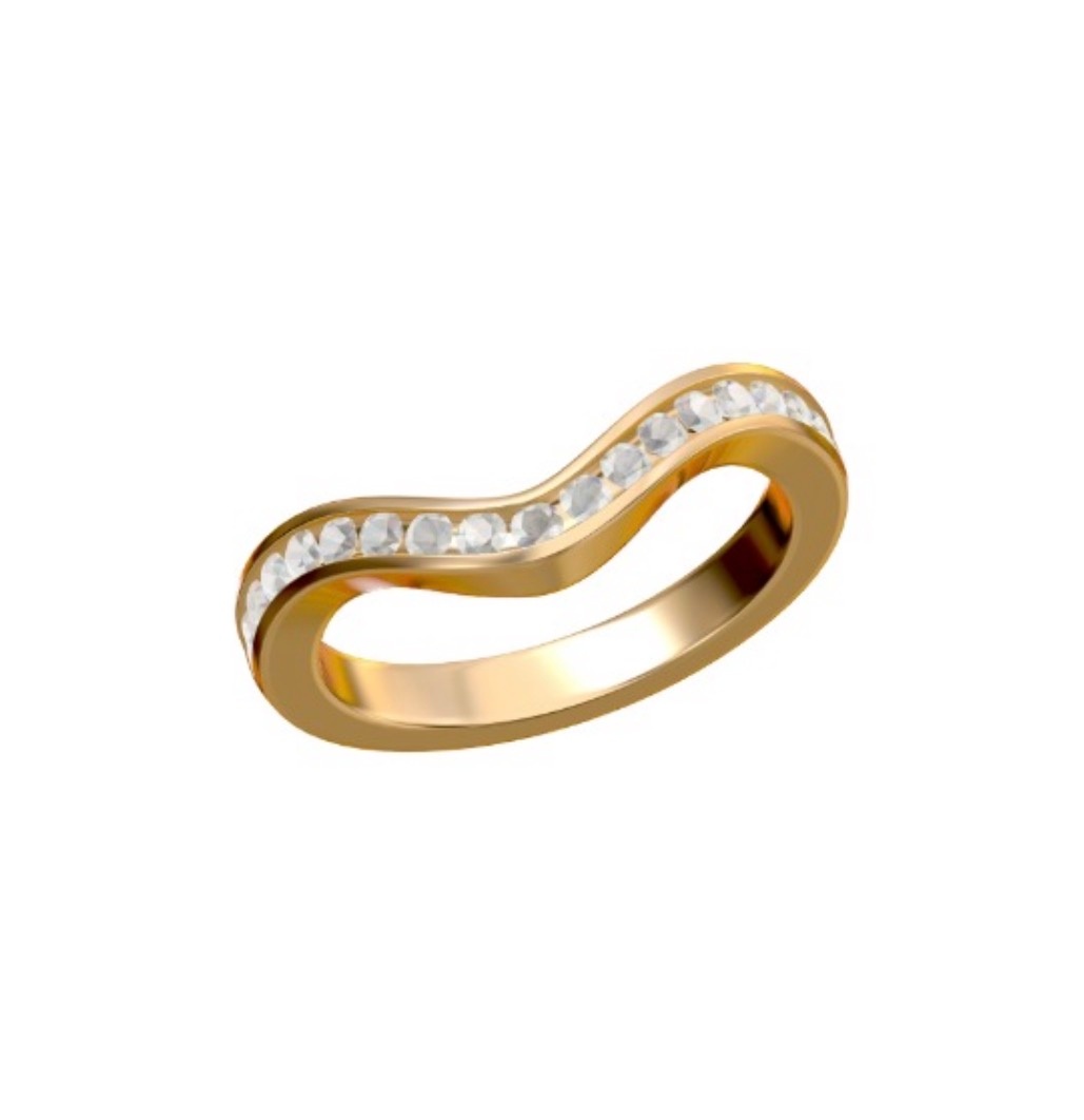 14K Yellow Gold Custom Wrap Channel Set Wedding Band
