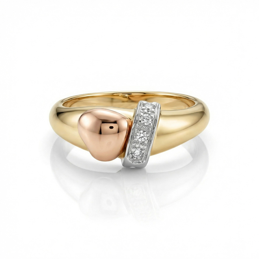 Aliyah Heart Ribbon Ring