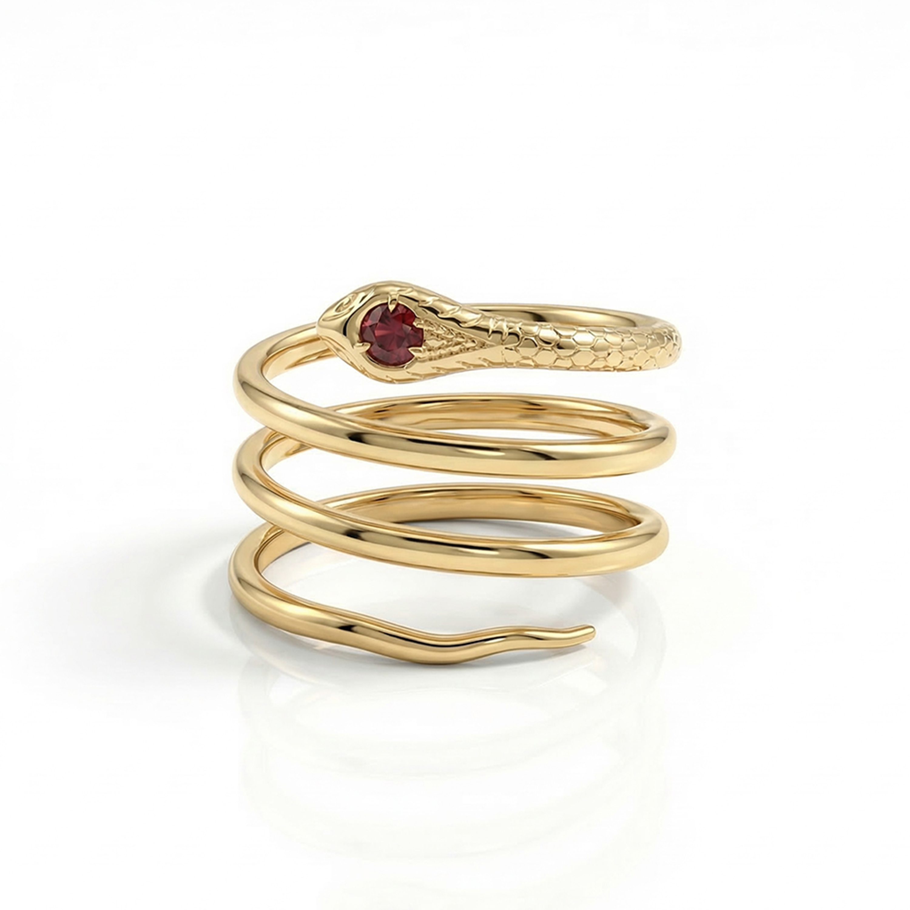 Suma Garnet Snakes Ring