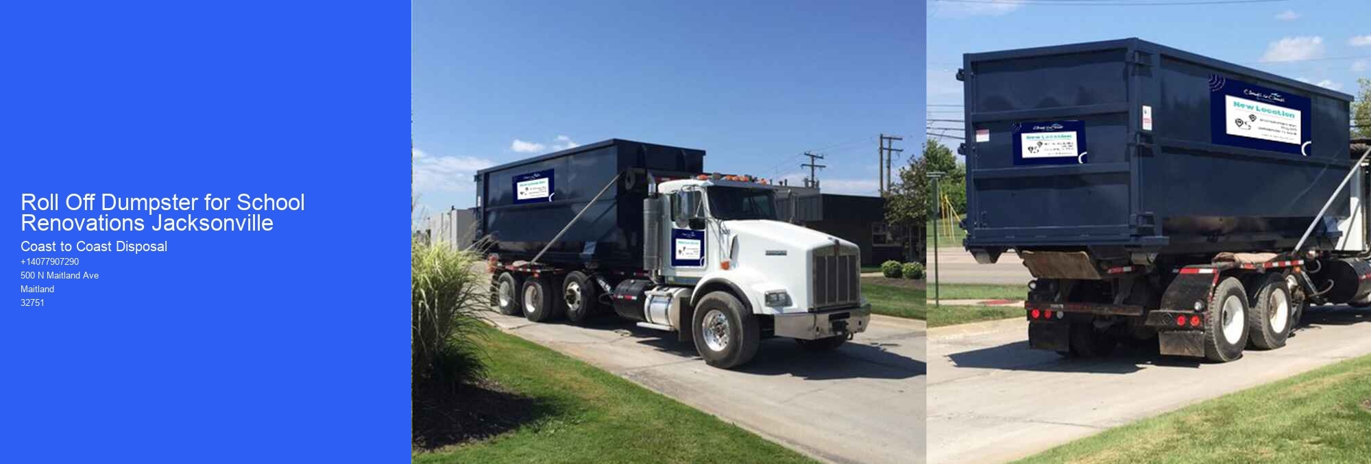 Roll Off Dumpster for School Renovations Jacksonville