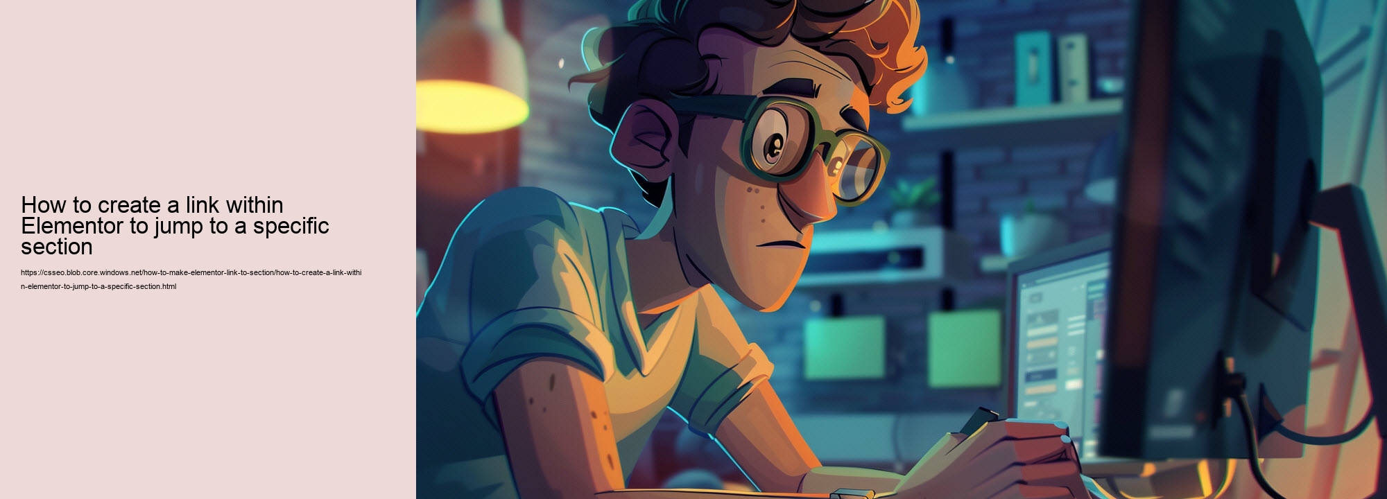 How to create a link within Elementor to jump to a specific section