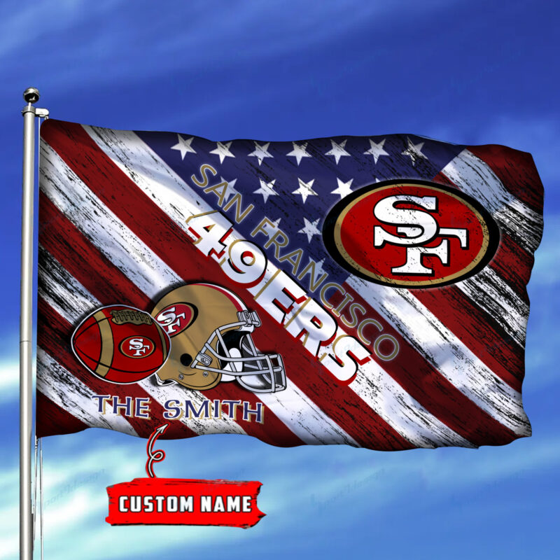 Sportswearmerch San Francisco 49ers NFL Personalized Flag For Fan - Sportswearmerch