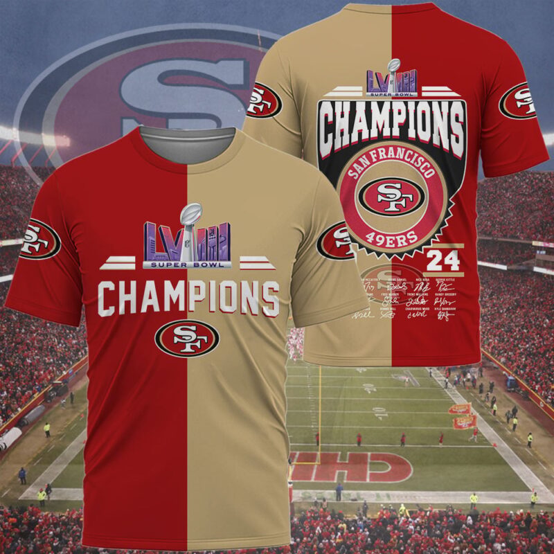 SF 49Ers Combo Hoodie And Long Pants Tshirt Superbowl Champions 2024 Gifts For Fans - Sportswearmerch