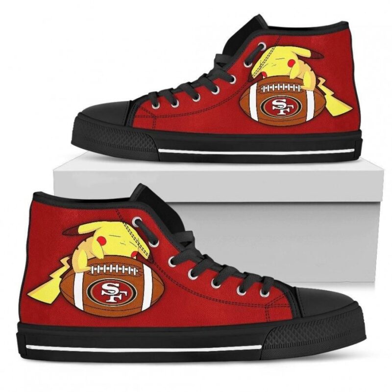 Pikachu Laying On Ball San Francisco 49ers High Top Shoes #333