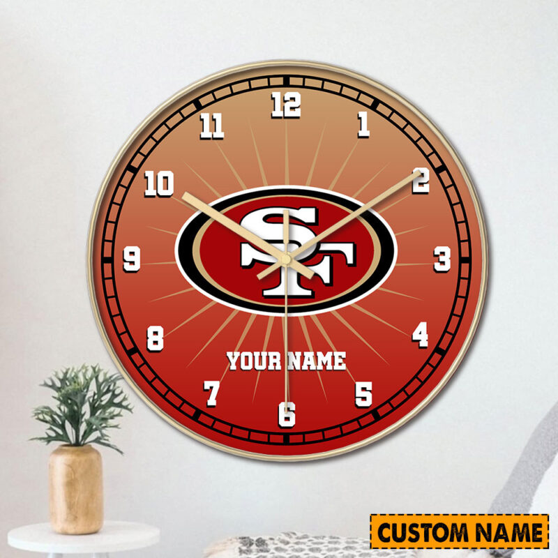 Sportswearmerch San Francisco 49ers New Personalized Plastic Wall Clock Collection for fans - Sportswearmerch