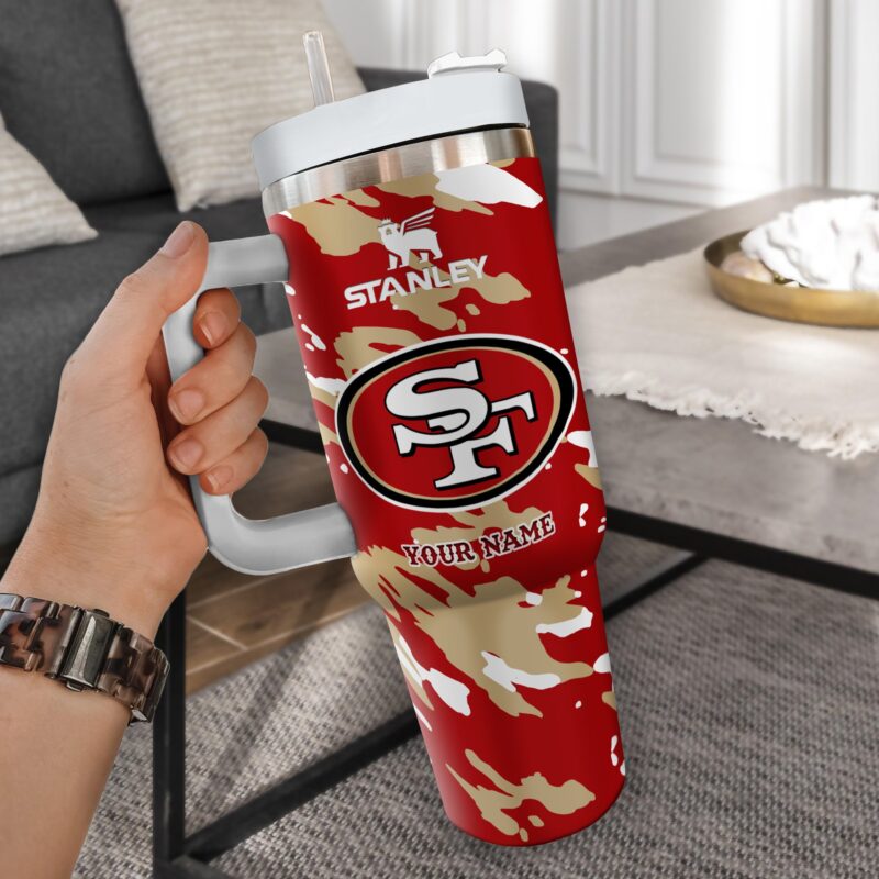 Sportswearmerch San Francisco 49ers NFL Personalized Stans Handled Tumbler 40Oz Gifts For Fans - Sportswearmerch