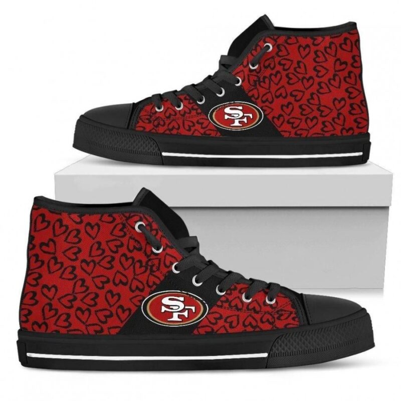 Perfect Cross Color Absolutely Nice San Francisco 49ers High Top Shoes #144