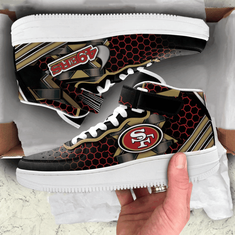 Sportswearmerch San Francisco 49ers NFL High AF1 Sneakers For Fan - Sportswearmerch