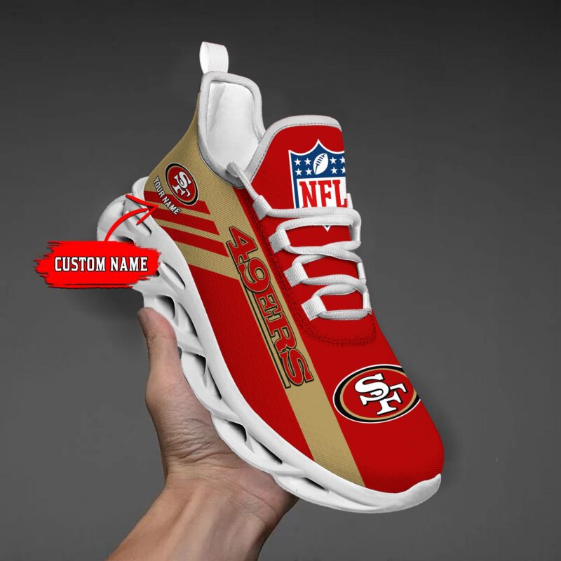 San Francisco 49ers Custom Name Max Soul Shoes V04