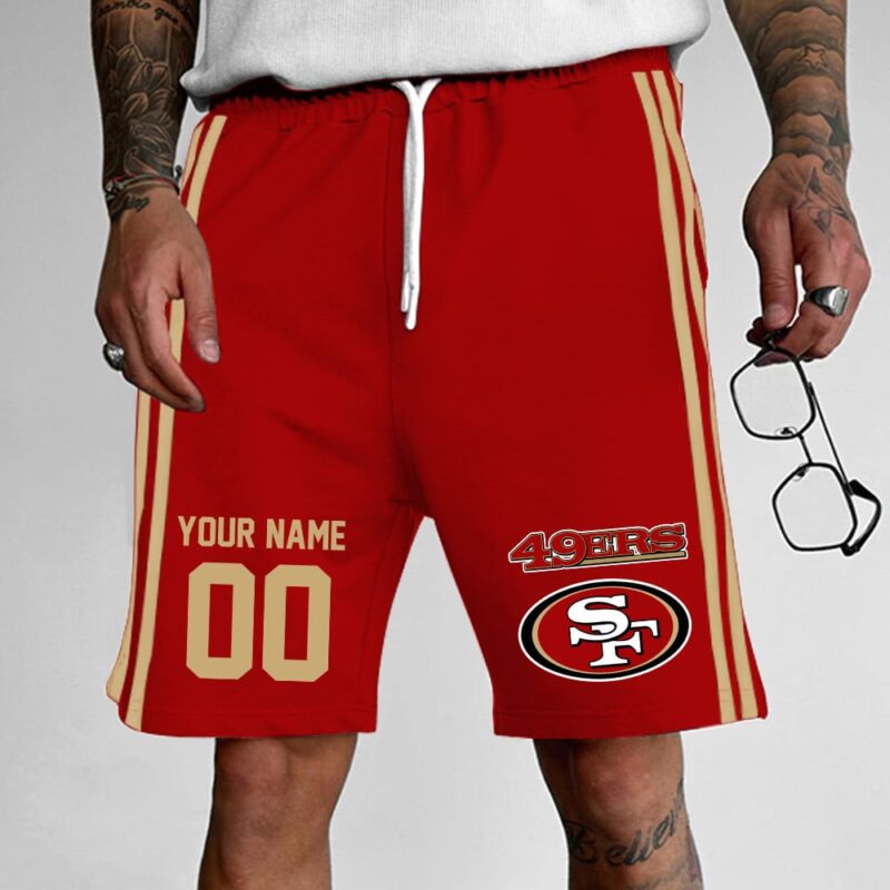 Sportswearmerch San Francisco 49ers NFL New Custom Name And Number Short Pants Gift For Fan - Sportswearmerch