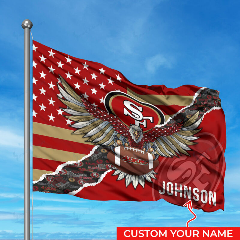 Sportswearmerch San Francisco 49ers NFL Personalized Flag For Fan - Sportswearmerch