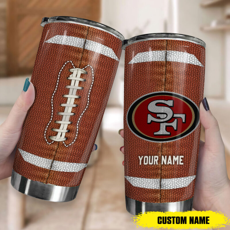 Sportswearmerch San Francisco 49ers NFL New Personalized Football Tumbler Gifts For Fans - Sportswearmerch