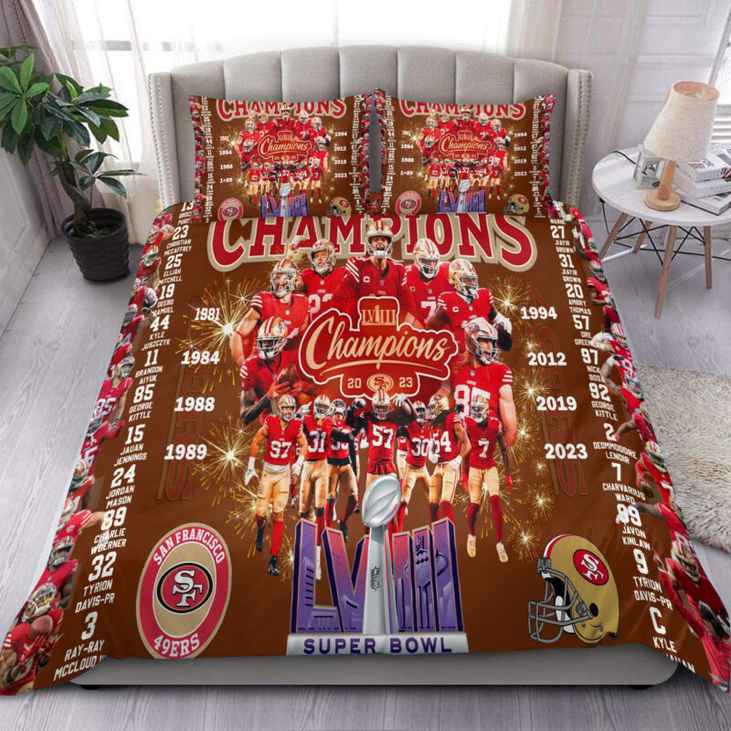 SF 49Ers Superbowl Champions Bedding Set Gifts For Fans - Sportswearmerch