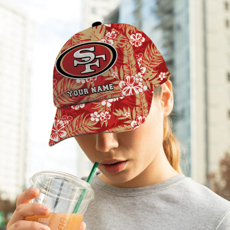 Sportswearmerch San Francisco 49ers NFL Personalized Flowers Classic Cap Gift For Fan - Sportswearmerch