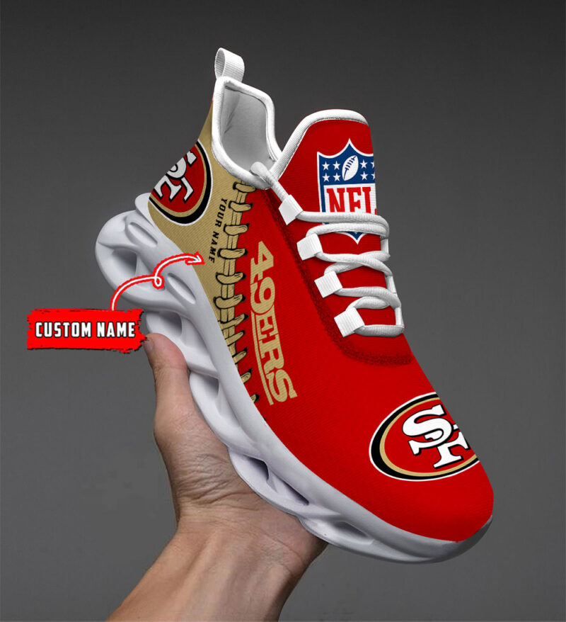 San Francisco 49ers Custom Name Max Soul Shoes V15