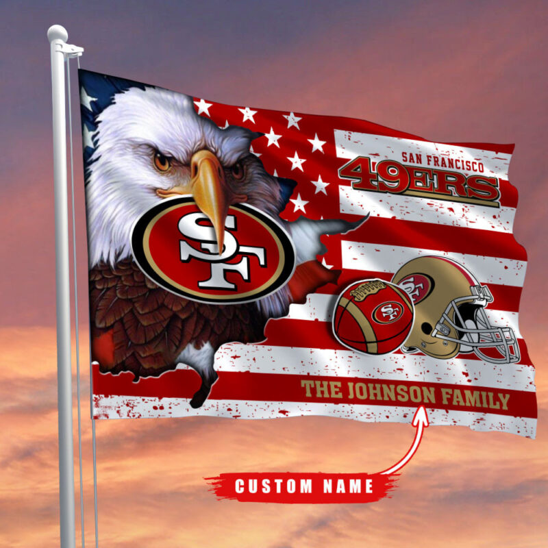 Sportswearmerch San Francisco 49ers NFL Flag Custom Name For Fan - Sportswearmerch